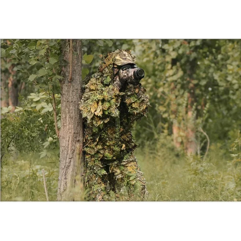 Men Women Kids Outdoor  Suit Sniper Camouflage Clothes Jungle  Hunting Suit Pants Hooded Jacket