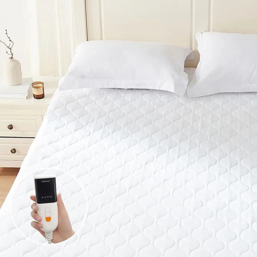 

Mattress Pad Queen Bed Warmer with Memory amp Preheat Functions, 210 Hour Auto Off amp 9 Heat Settings, Double Controller, Fast