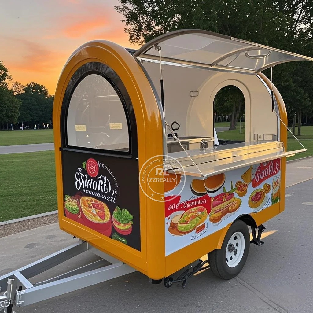 

Stainless Steel Fast Food Truck Mobile Ice Cream Cart Street Food Trailer Mobile Kitchen With Full Kitchen Hot Dog Cart