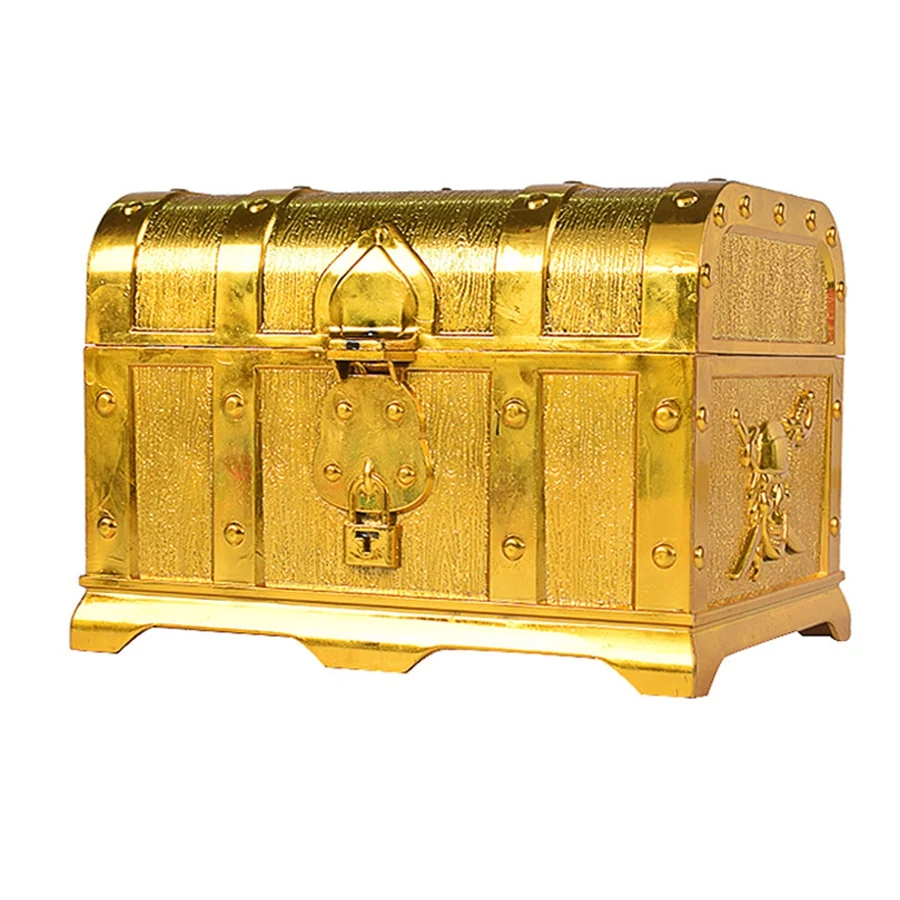 Pirate Treasure Chest Decorative Treasure Chest Keepsake Jewelry Box Plastic Toy Treasure Boxes Party Decor Large Size Electr