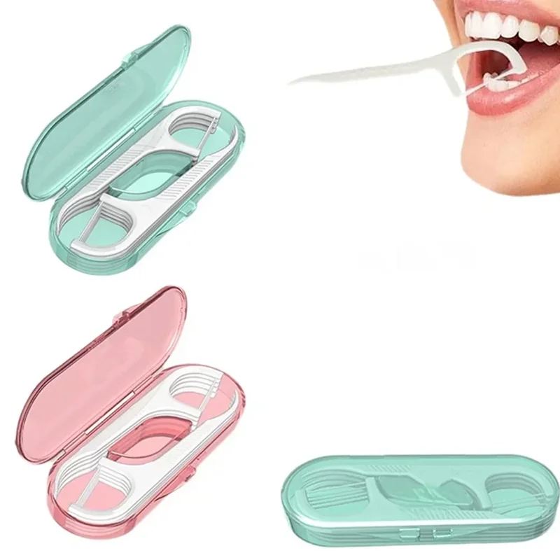 

5/10box Portable Teeth Flosser Storage Box Floss Pick Dispenser Traveling Practical Clean Floss Stick Oral Care Tools 10pcs/box
