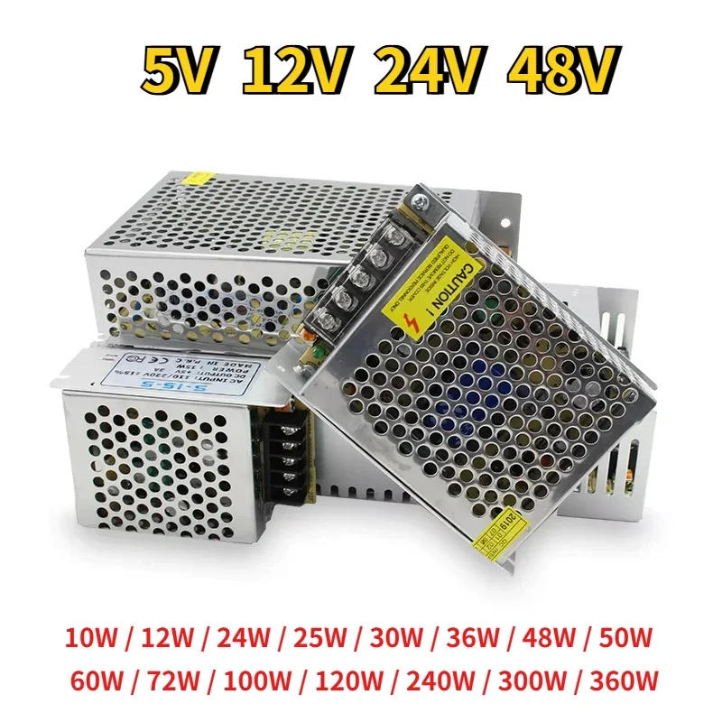 AC DC 110V 220V TO 5V 12V 24V 48V Switching Power Supply Source SMPS Fonte Power Supply 5 12 24 48V Transformer