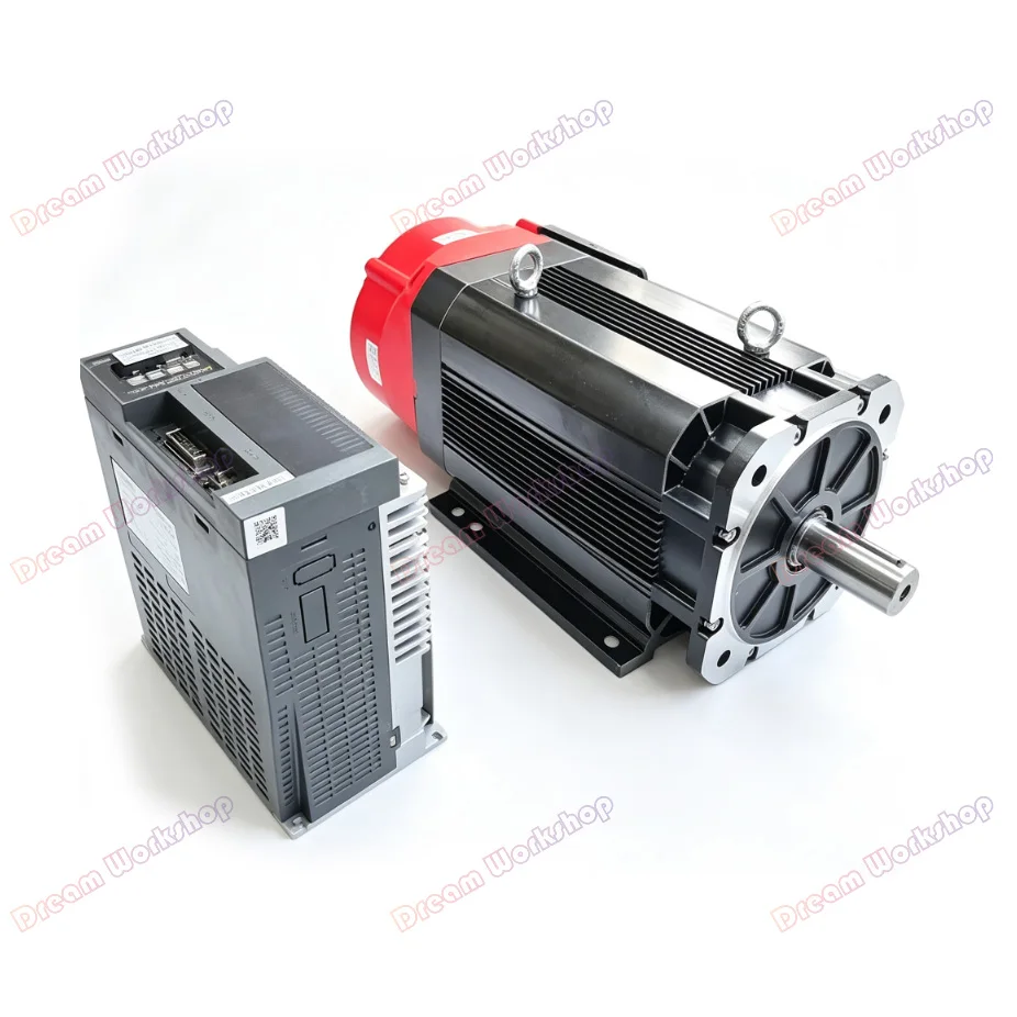 Large Torque 2.2KW 1.5KW Asynchronous Spindle Servo Motor With Driver AC 380V For CNC Lathe Milling Machine 6000rpm high speed