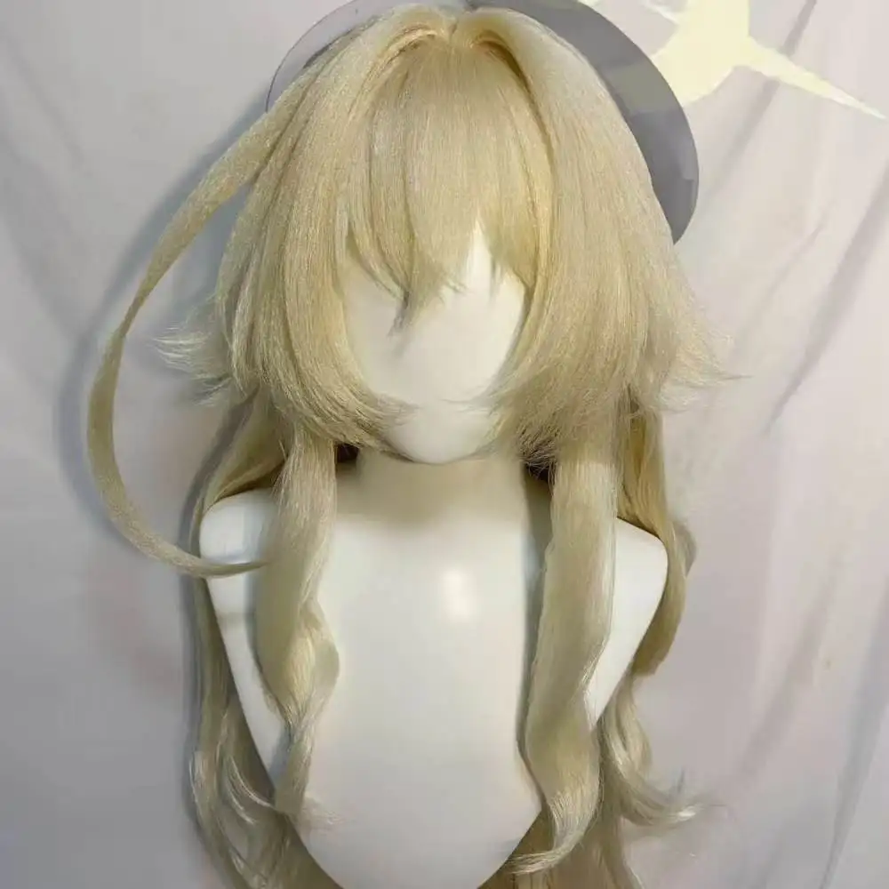 Anime Smiley Professor Cosplay Wig Simulated Scalp Top Rose Mesh Inner Net Long Curly Hair Heat Resistant Synthetic Fiber