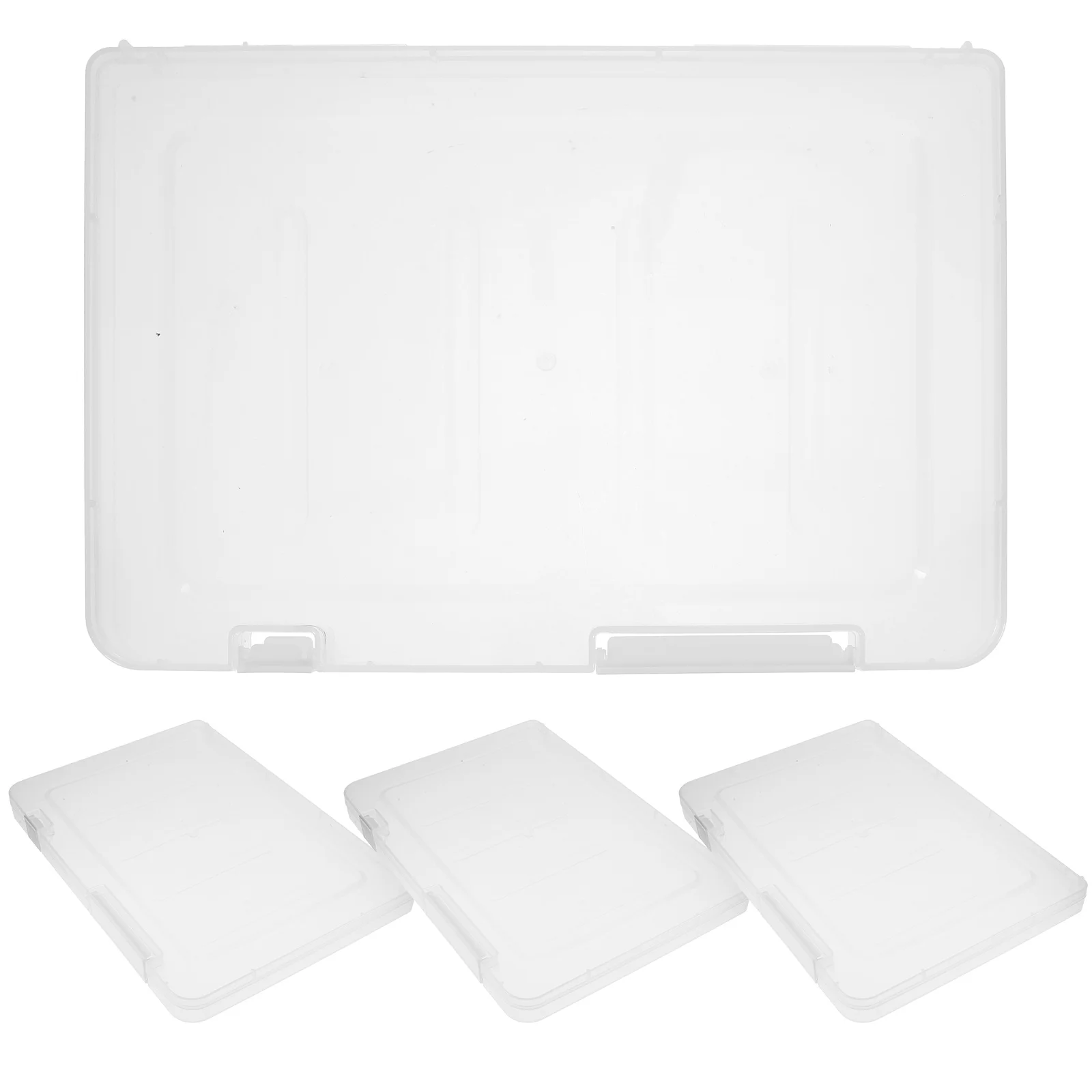 4 Pcs Storage Box Scrapbook Paper File Folder Portable Project Case Office Supplies Document Holder Container