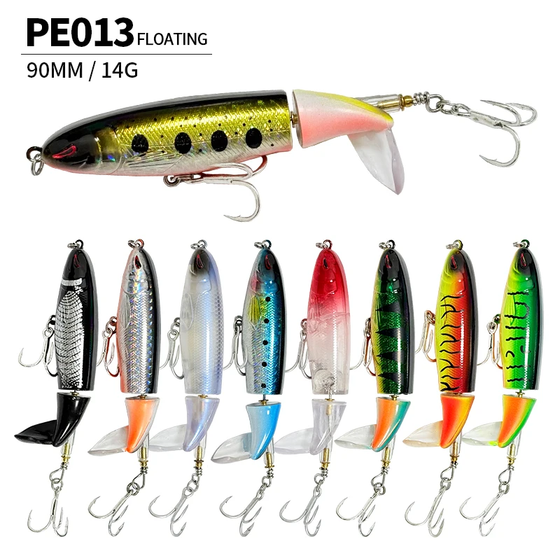 

100mm 13g Whopper Plopper Fishing Lures Topwater Rotating Tail Artificial Hard Baits Wobbler Swimbait Carp Bass Fishing Supplies