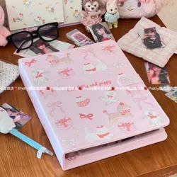 Cute Binder A4/ A5 Kpop Photocard Collect Book Large Capacity Card Holder PU Leather Idol Photo Card Collection Korean 포카 바인더
