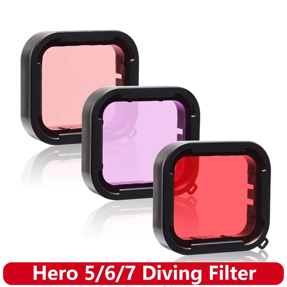 Filtr nurkowy Hero 5/6/7, wodoszczelna obudowa, filtry podwodne do GoPro Hero 7 6 5, akcesoria do kamer sportowych