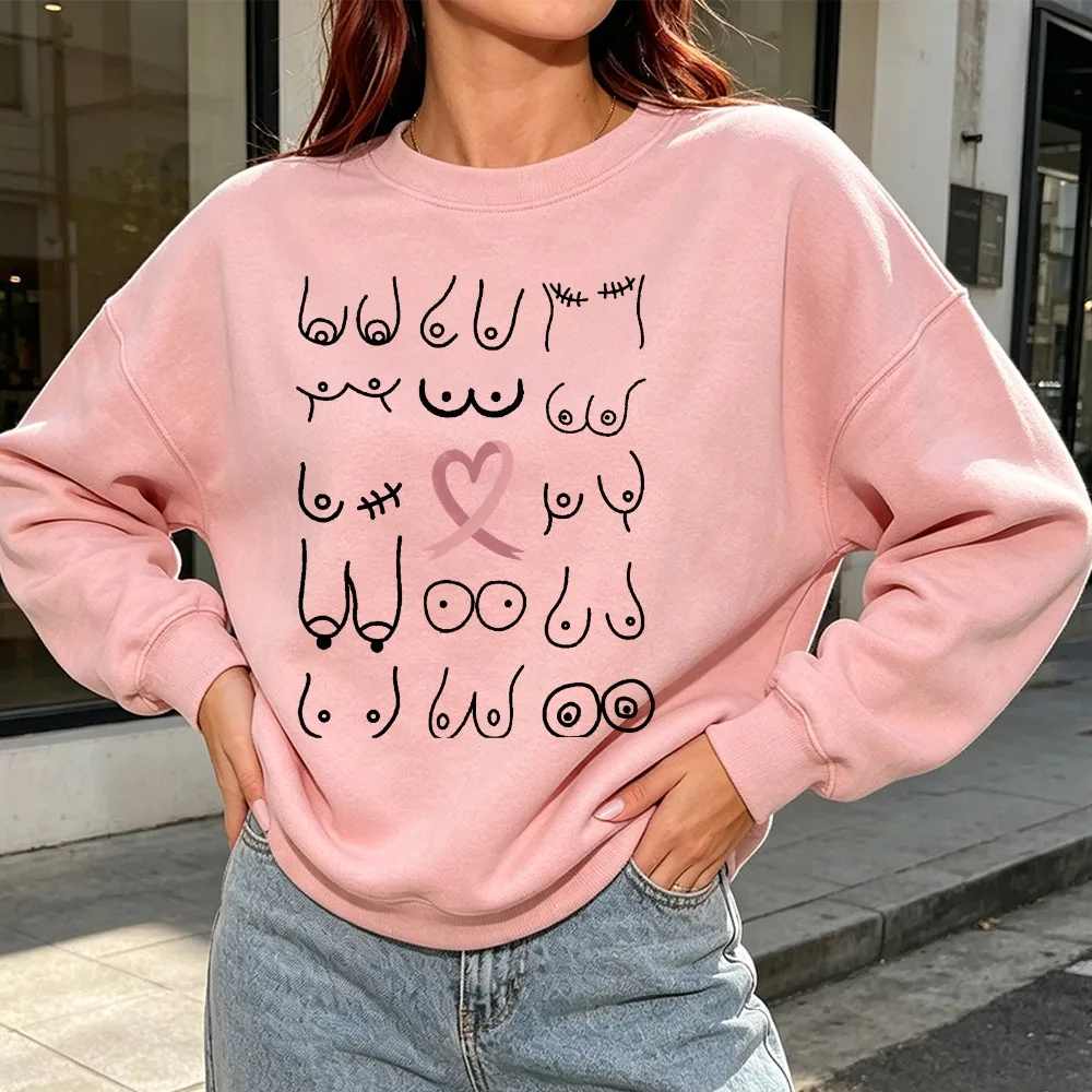Breast Cancer Awareness Pink Ribbon Graphic Sweatshirt Women Maste Survivor Pullover Breast Cancer Supporter Casual Daily Tops