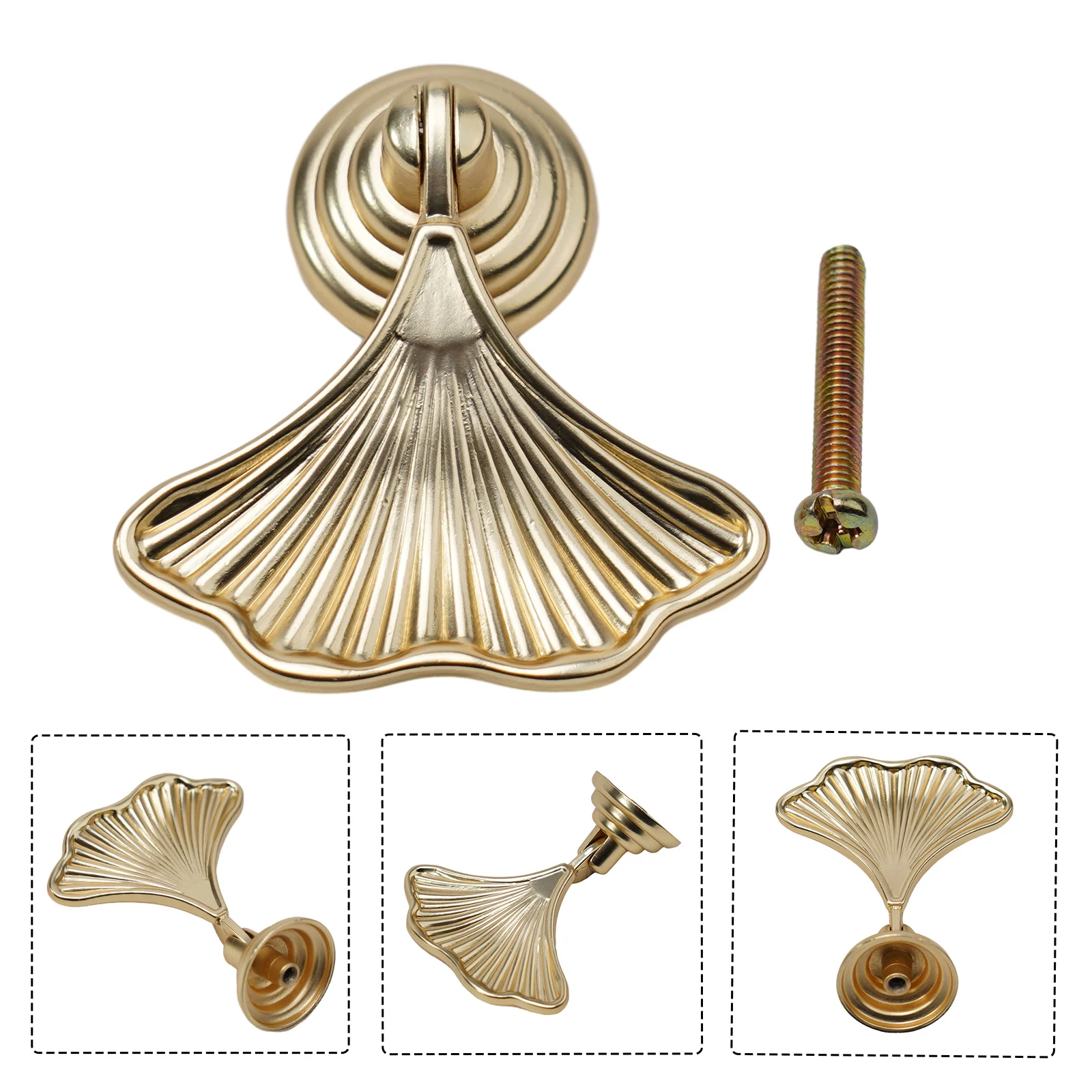 1pc ワードローブドアノブキャビネットプルイチョウの葉スタイル引き出しハンドル家具ハンドルハードウェアゴールデンキャビネット引き出しノブ