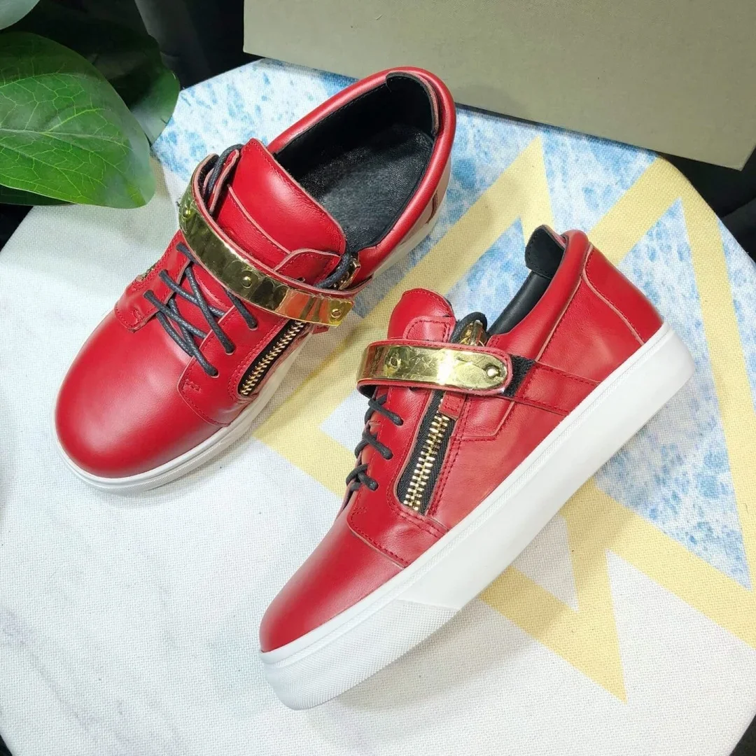 

New Fashion Casual Sneakers for Men Brand Designer Women Tennis shoes Luxury Real Leather GZ Loafers Sports shoes 35-48 G0981