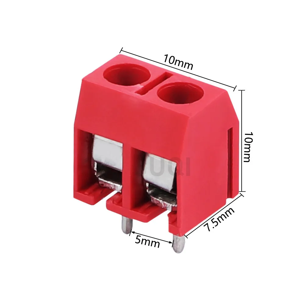 20Pcs KF301-5.0-2P Splicing, screw type PCB spacing  5.0mm Straight Pin 2P/3P Terminal Block Connector Red, blue, green, black