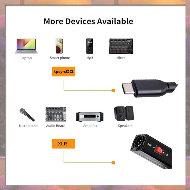 Venda superior usb tipo-c xlr isolador de áudio com ajuste de volume filtro de redução de ruído isolador de loop de aterramento para todos os microfones dinâmicos