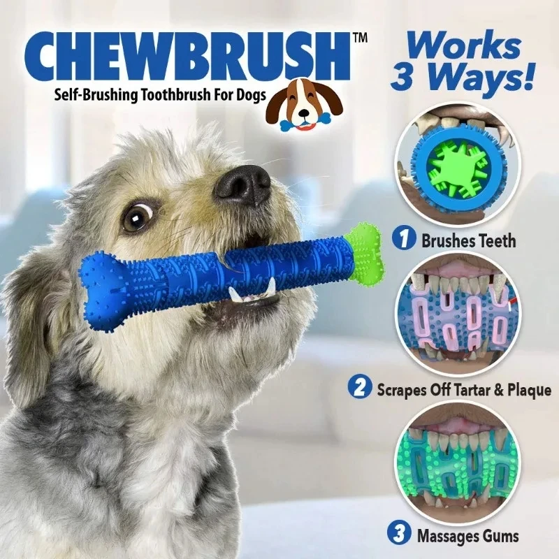 Pet dog self-cleaning toothbrush, pet grinding stick, detachable bone simulation, dog bite training dog chew toy