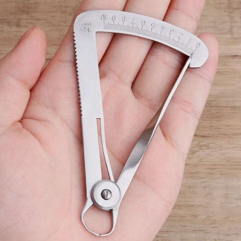 High Precision Stainless Steel Inner Crown Caliper Triangular Thickness Gauge for Dental Tech Gold Wax Measurement Tool
