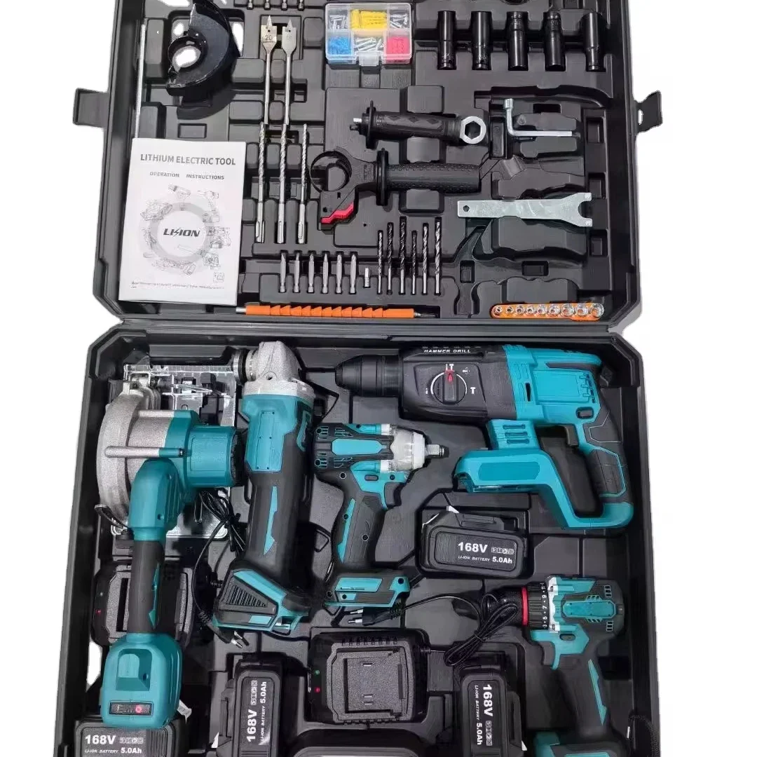 Most Popular In 2024 5 In 1Cordless Electric Power Tool Set Combo Professional Household Use Combination For Woodworking