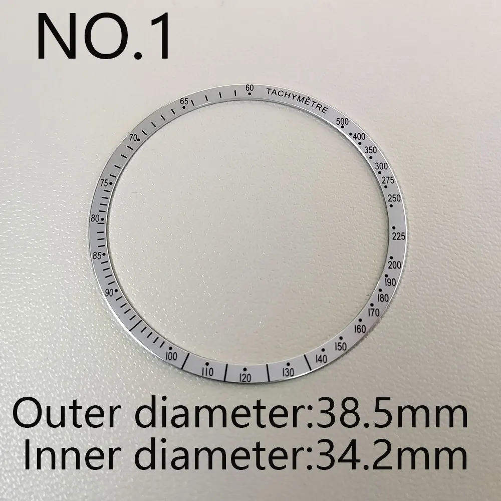 Flat Aluminum Bezel Insert Rings 38.5mm*34.2mm For OMG Speedmaster   Watch Cases Replace Accessories Watches Parts