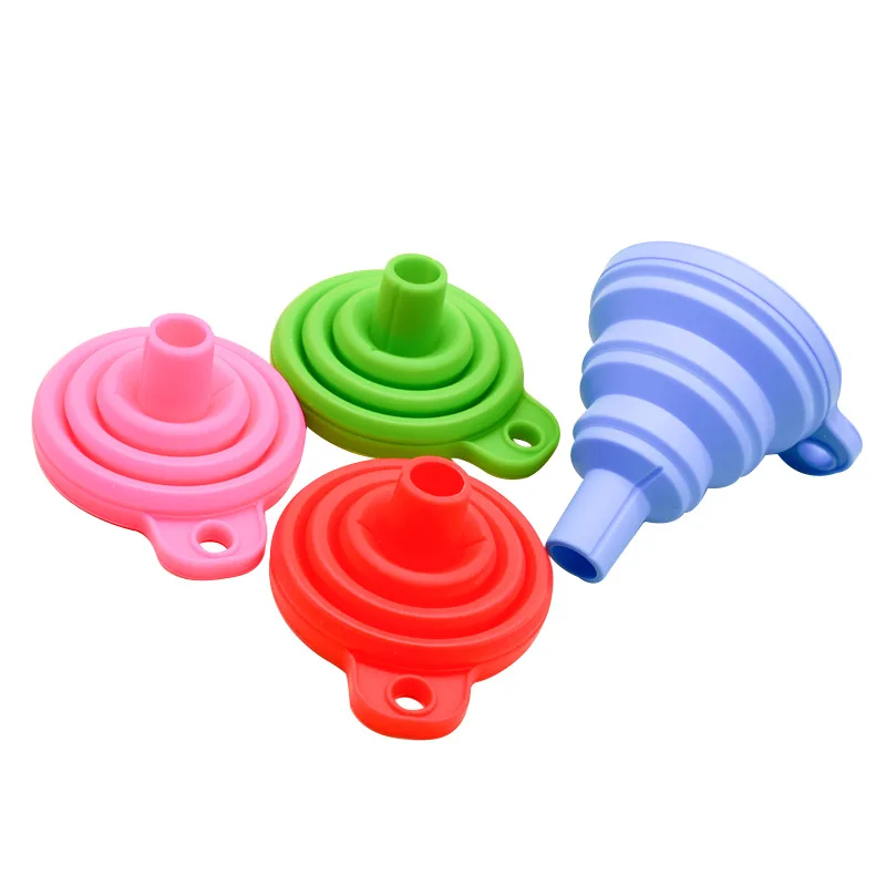 Kitchen Funnel Set Gadget Accessories Foldable Silicone Foldable Funnel for Filling Water Bottles With Liquid Transfer