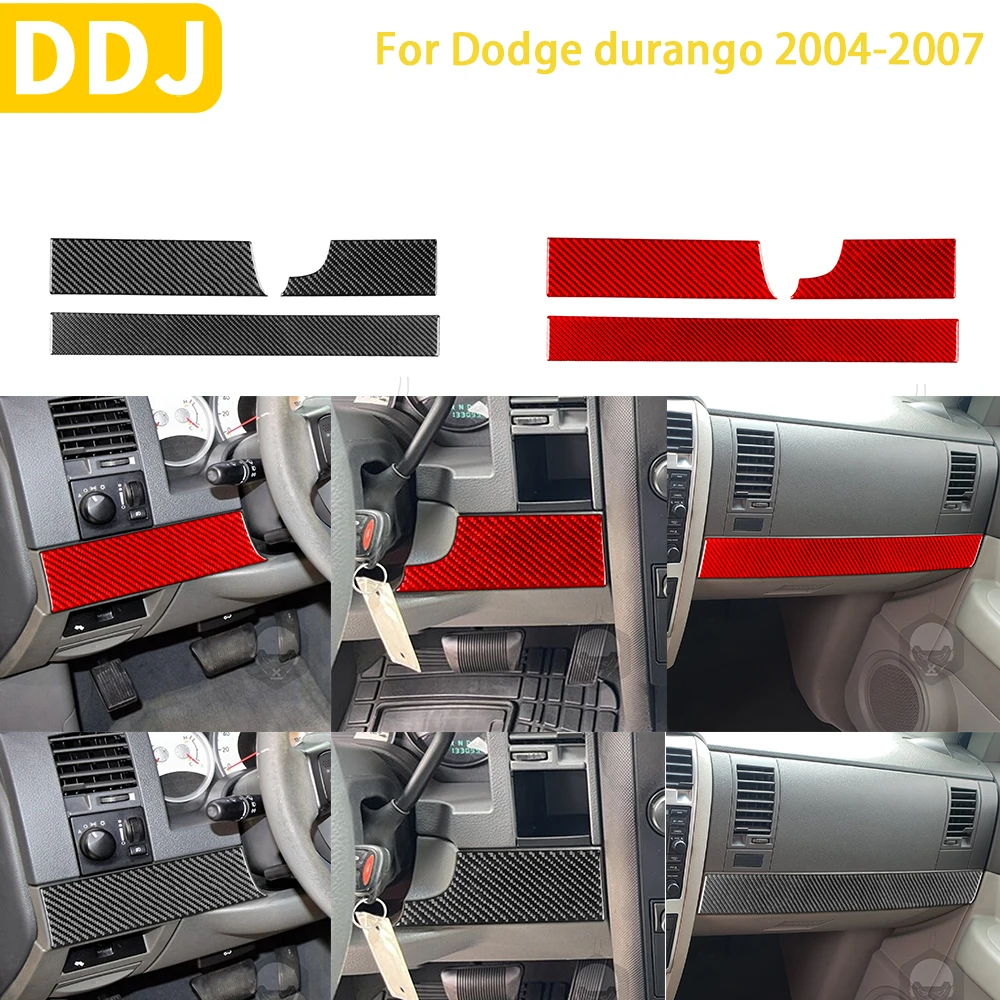 

For Dodge Durango 2004 2005 2006 2007 Accessories Carbon Fiber Car Interior Instrument Panel Trim Strip Sticker Decoration