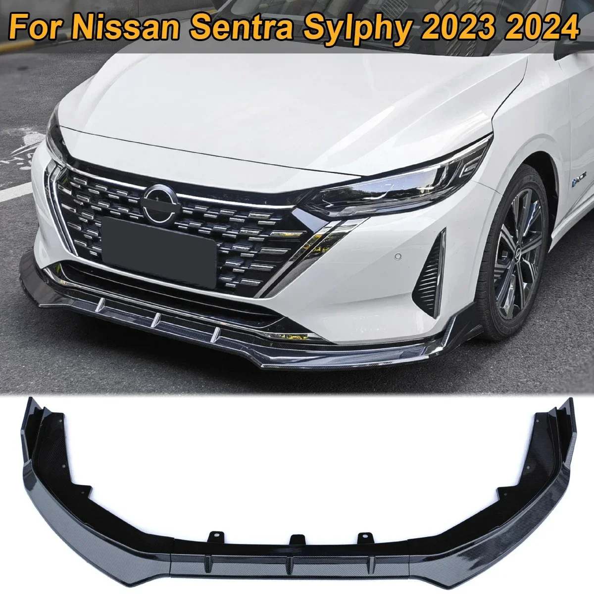 Front Bumper Lip For Nissan Sentra Sylphy 2023 2024 Side Spoiler Splitter Body Kit Diffuser Protector Guard Car Accessories