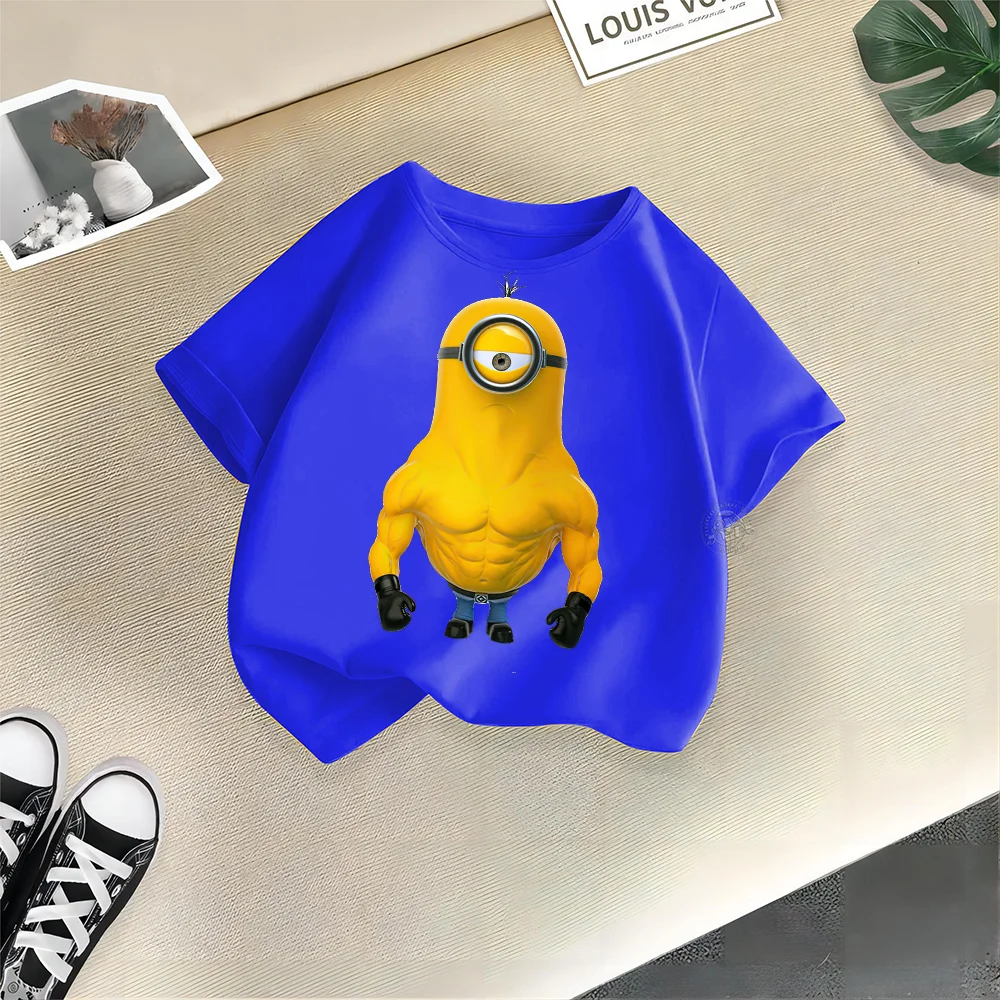 Kids Summer Despicable Me Printed Baby Baby Round neck Short sleeve cotton T-shirt Boys Girls Minions Casual Top Cotton T-shirt