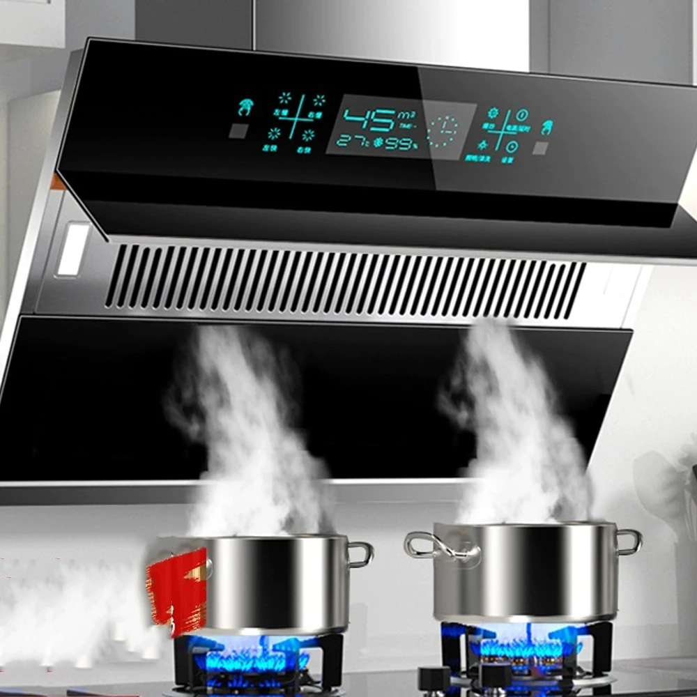 Campana extractora de 750mm para Extractor de Cocina, succión lateral, limpieza automática integrada, doble Motor, Aspirante Kitchen