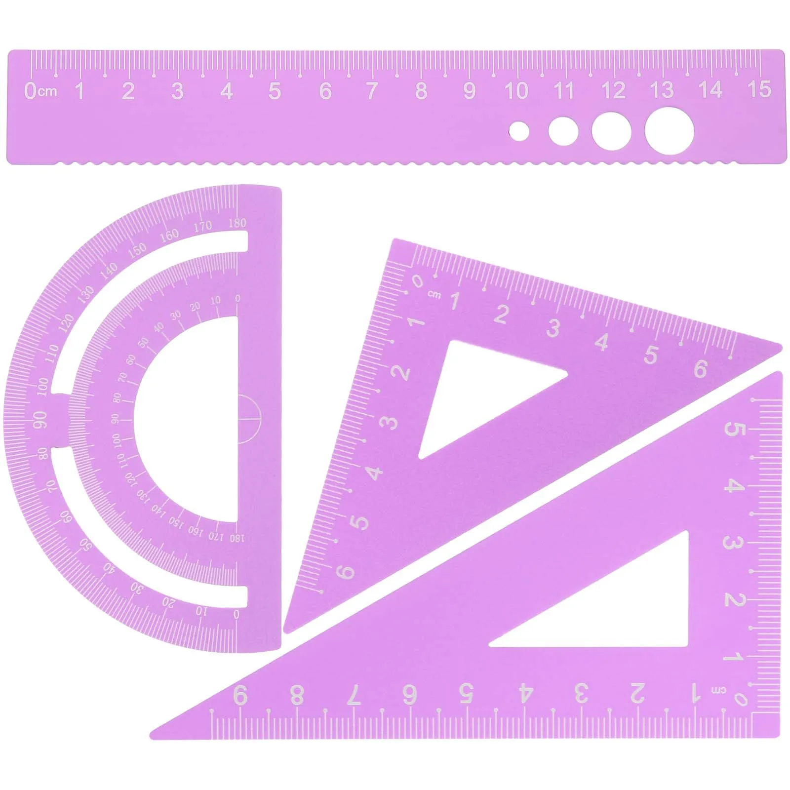 

4pcs Metal Set Aluminum Alloy Drawing Measurement Ruler For School Office Students Portable Measuring Tool Ruler Kit