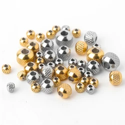 4 6 8mm Stainless Steel Net Drum Spacer Beads Diy Bracelet Necklace Accessories Loose Beads For Jewelry Making Findings Supplies