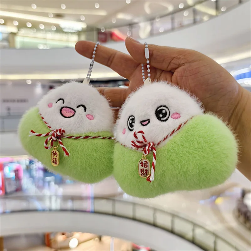 1 Uds. 12CM verde Zong Zi juguete de peluche dragón barco Festival dibujos animados Animal relleno pequeño colgante para niños regalos
