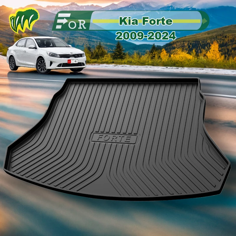 

For Kia Forte 2009-2024 Custom Fit Car Trunk Mat All Season Black Cargo Mat 3D Shaped Laser Measured Trunk Liners