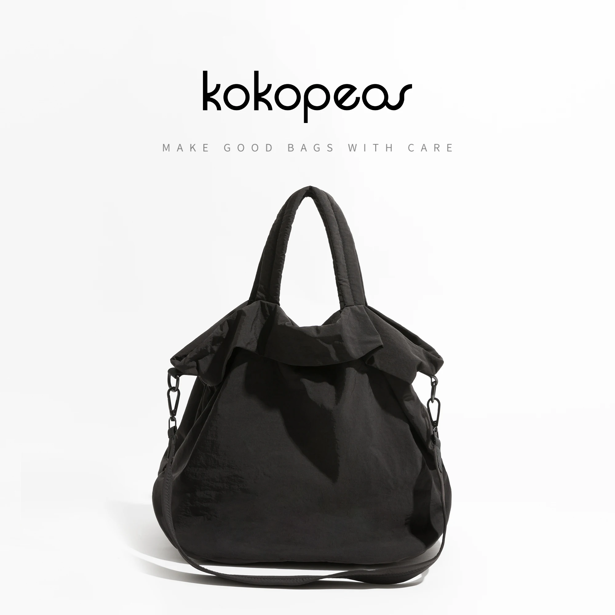 

KOKOPEAS Large Capacity Shoulder Bags For Women Simple Solid Color Tote Bag Computer Commuting Handbag With Buckle