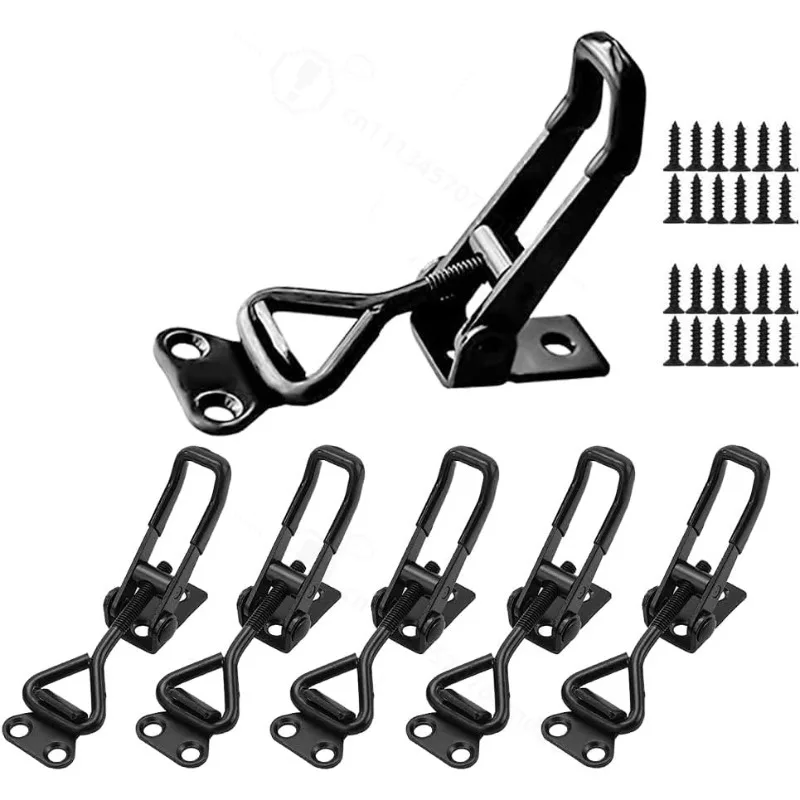 Quick Release Latch Black Toggle Latch Lock Catch Clamping Tool Fast Compressor Gate Bolt Clamp for Box Case Hardware Fixing