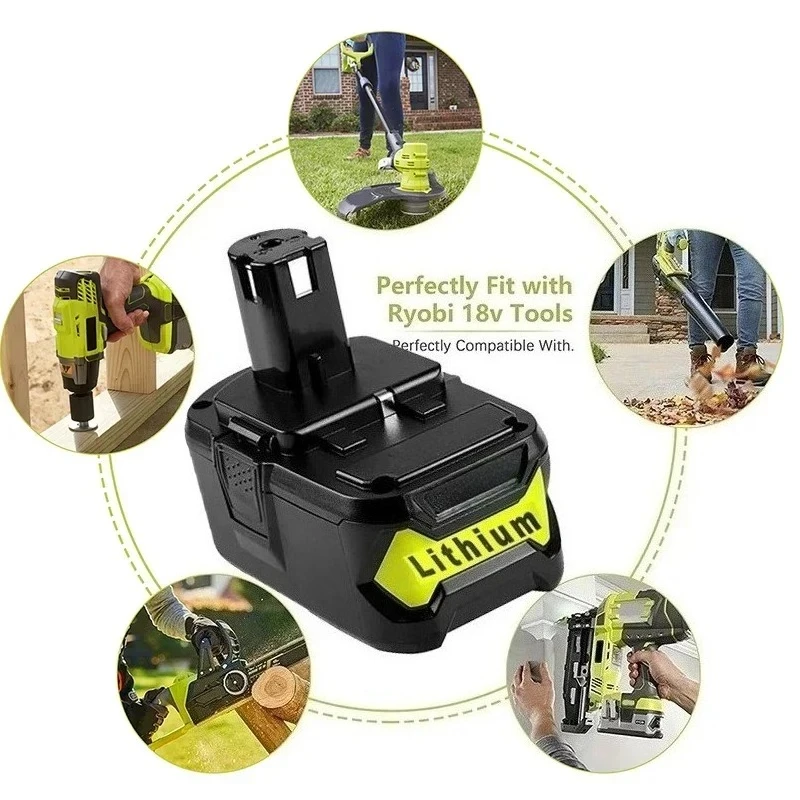 18V One Plus Lithium - Ion Battery｜9.8 - 12.8Ah P108, Compatible with  P104/P107/RB18L50/RB18L20 Power Tools