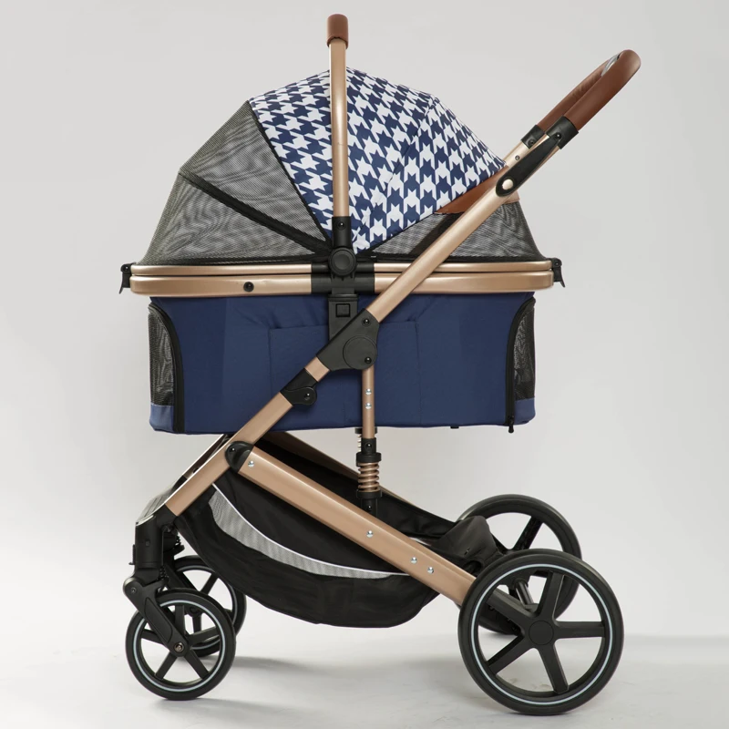 Factory Direct Sales Aluminum Lightweight Pet Strollers Customized Detachable Folding Dog Cart Pet Stroller For Pets