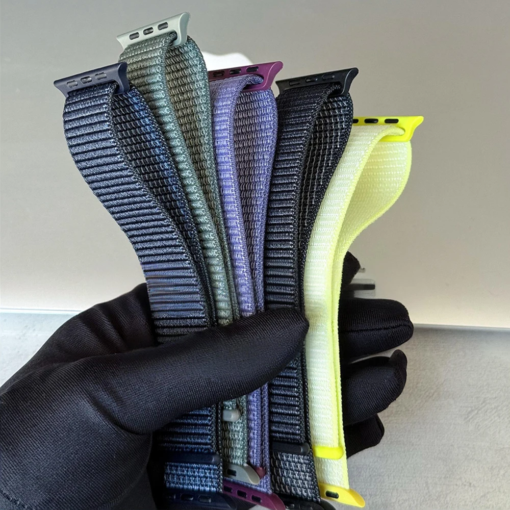 Oficjalny nylonowy pasek typu Loop do Apple Watch SE3, pasujący do modeli 44mm 40mm 41mm 45mm 42mm 46mm 49mm, pasek correa do iWatch Series 11 10 9876 Ultra 3 2