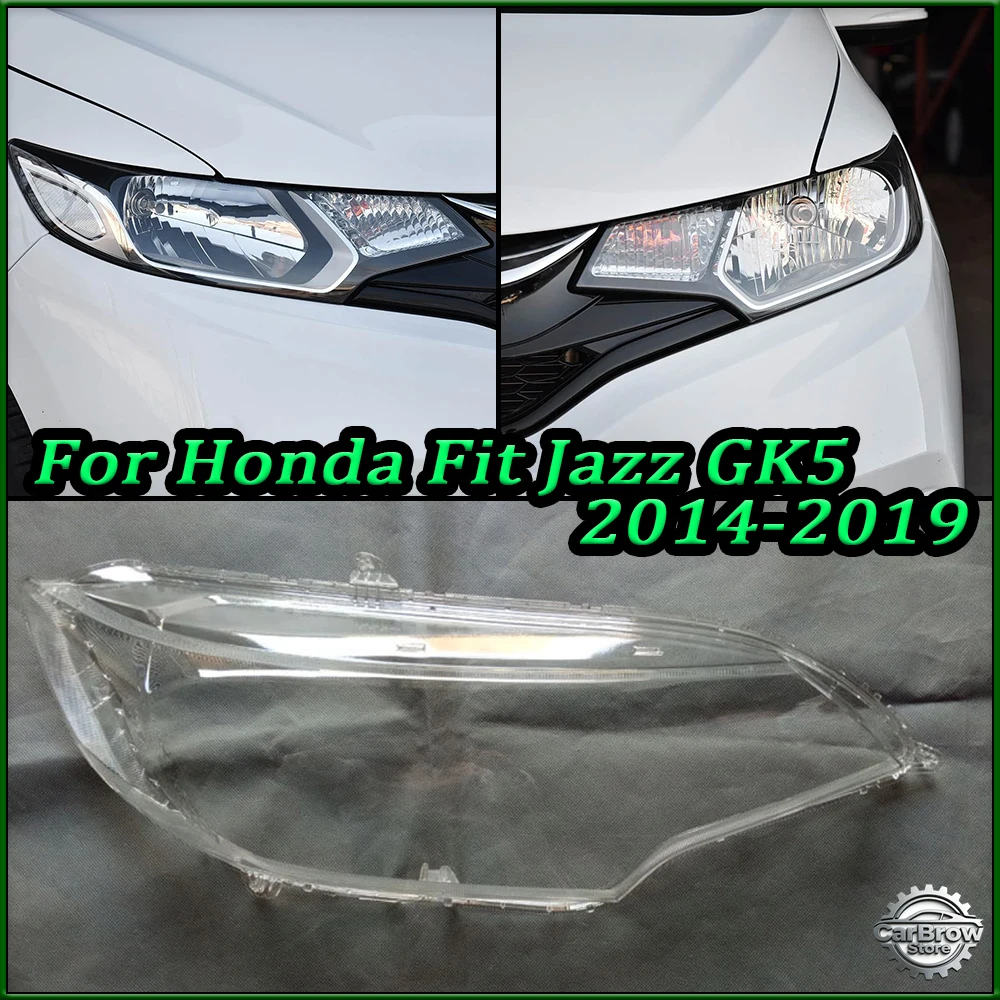 

Auto Transparent Headlamp Cover For Honda Fit Jazz GK5 2014 15 16 17 18 2019 Headlight Shell Mask Car Lampshdade