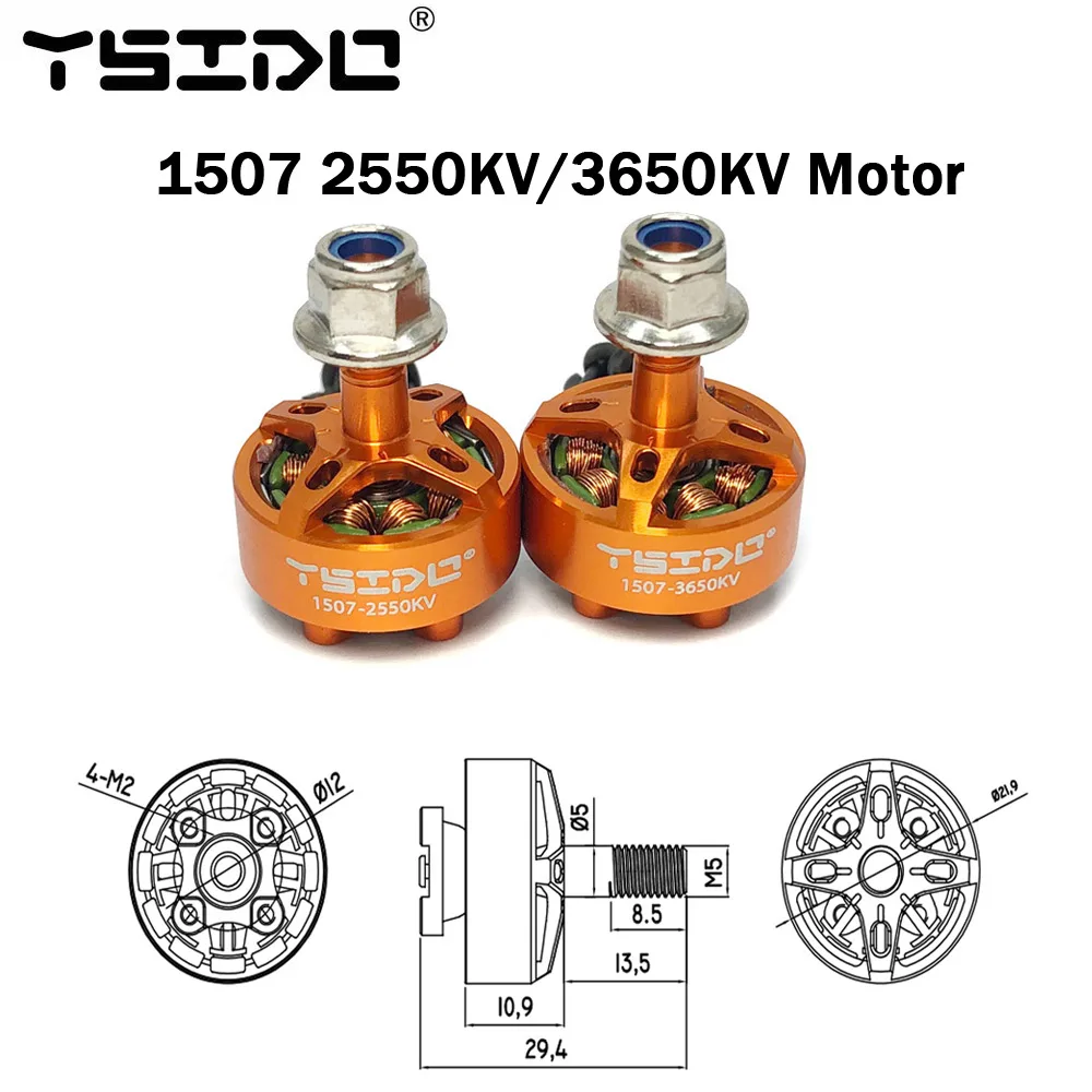 4Pcs /1PCS YSIDO 1507 2550KV 3650KV 3-6S Brushless Motor for Cineboy 146mm/Cloud-149 149mm Frame Sprog RC Drone FPV Racing DIY