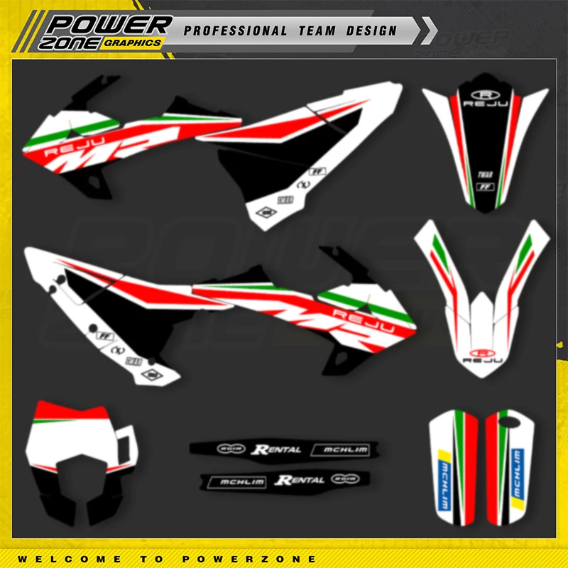 PowerZone مخصص فريق الرسومات الخلفيات الشارات ملصقات كيت ل RIEJU MR 300 2020 2021 اسم الرقم تخصيص 01