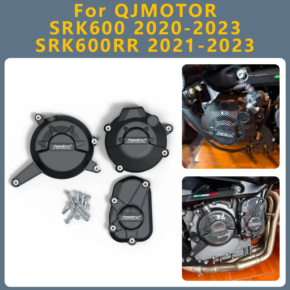 

Motorcycle Engine Cover Clutch Cover Protection Set Accessories For QJMOTOR SRK600 2020-2023 SRK600RR 2021-2023 SRK 600 RR