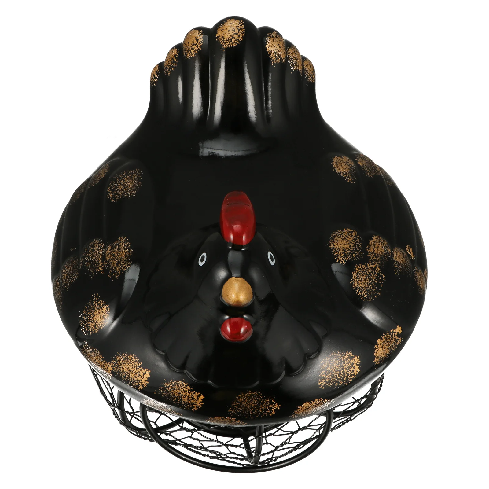 

Chicken Shape Egg Basket Premium Ceramic Iron Material Kitchen Living Room Home Decor Gift Friends Family