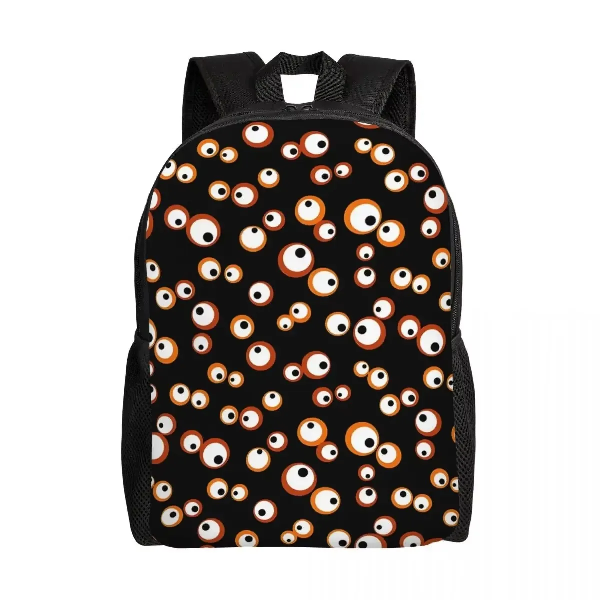 Custom Creepy Eyeballs Purple Backpack for Men Women Water Resistant School College Halloween Party Hollow Bag Print Bookbags