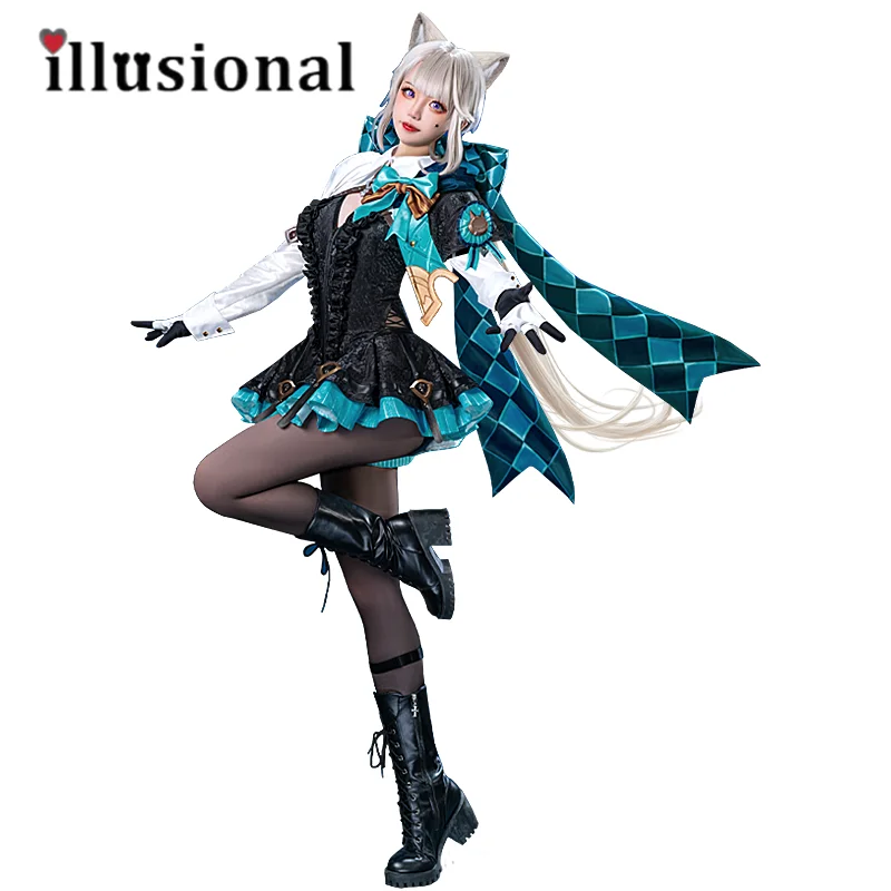 illusional Genshin Impact Cosplay Fontaine  Cosplay Costume Anime Lynette Sexy Dress Female Halloween Costumes