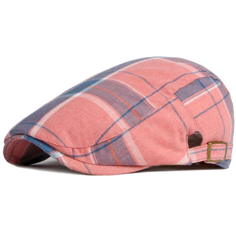 HT4031 Berets 2022 New Spring Summer Cap Hats for Men Women   Flat Cap Plaid Artist Painter Beret Hat Retro Beret Cap