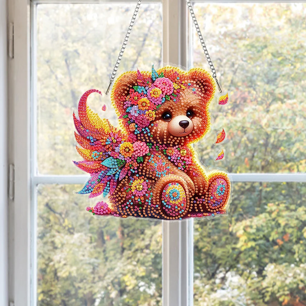 

Acrylic 2D Flat DIY Diamond Painting Set Rhinestone Diamond Art Window Pendants Diamond Art Pendant Home Wall Decoration Crafts