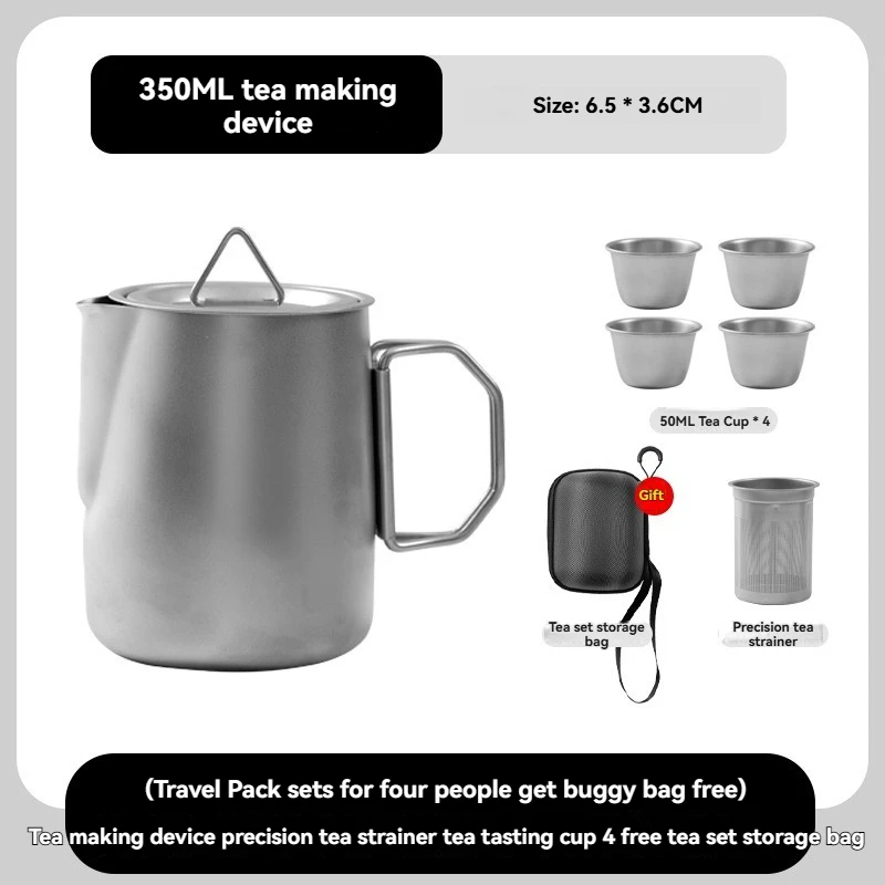 

Черный походный чайник из алюминиевого сплава 1,2 л с эргономичной деревянной ручкой, портативный уличный чайник для приготовления пищи, идеально подходящий для кемпинга