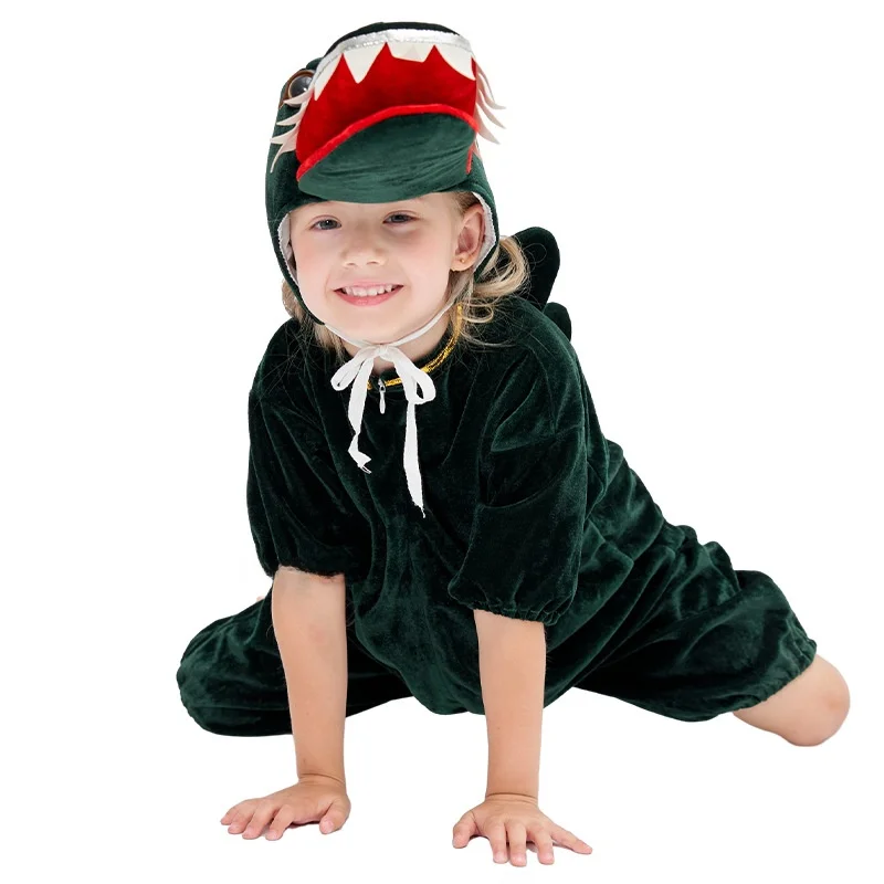 Novo traje de loween infantil engraçado jacaré animal role play roupas jogo par performance outfit tradicional chinês s...