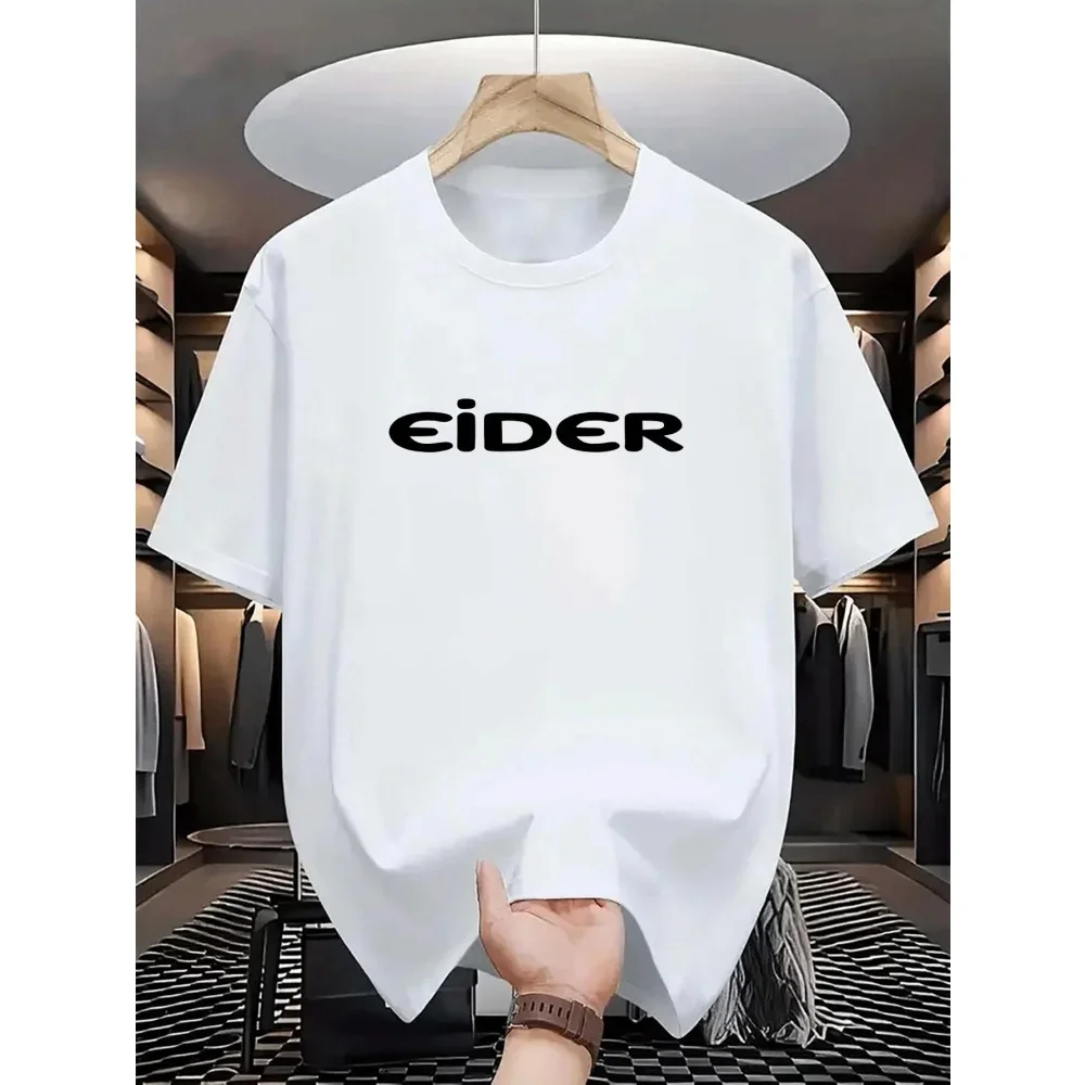 2026 Neues Herren Sommer-Freizeit-T-Shirt EIDER mit Buchstabendruck aus Polyester, Oversized, Locker, Rundhals, Street-Fashion-Oberteil – Detail 6