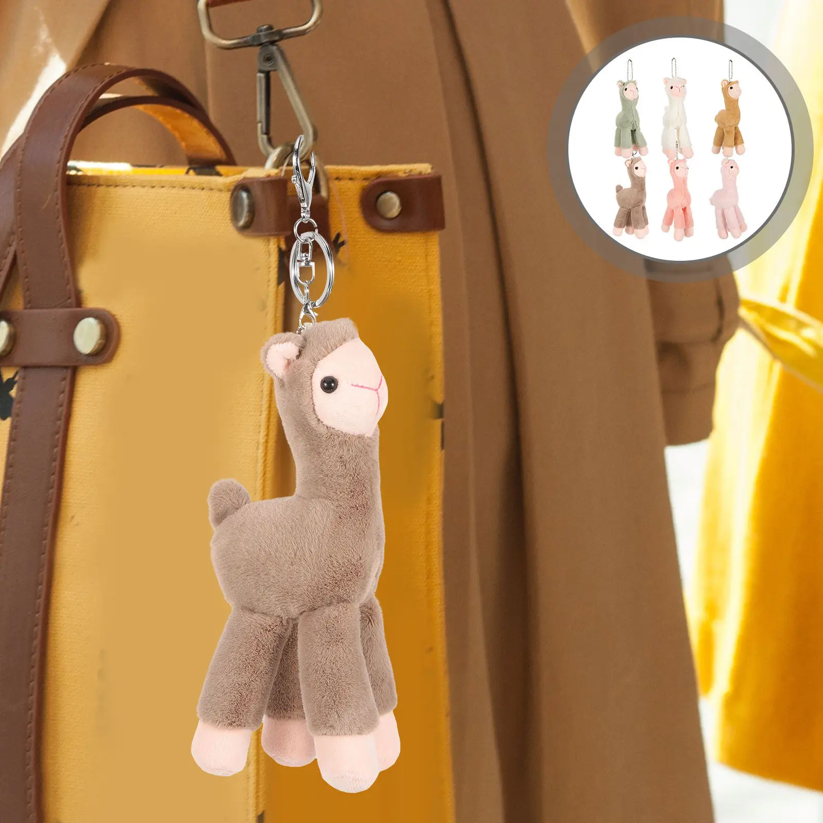 

6 Pcs Alpaca Charms Cute Animal Pendants for Backpack Decor Bags Fabric DIY Keychain Gifts Kids Party Christmas New Year