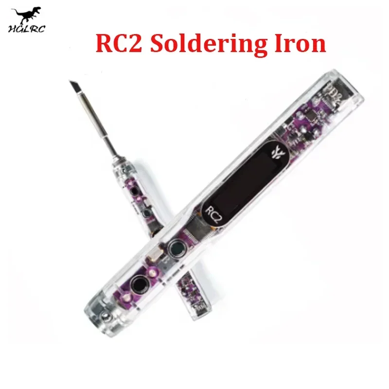 

HGLRC RC2 Soldering Iron OLED HD Display Smart Constant Temperature Compatible with TS / T12 Soldering Lron Tips for FPV Drone