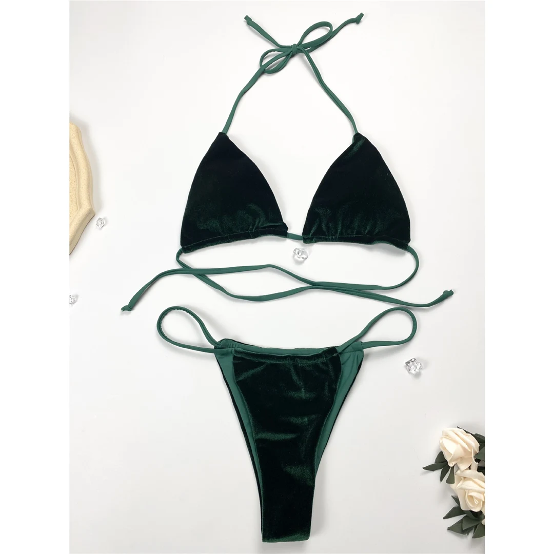 17 Farben, Neckholder, hoher Beinausschnitt, gepolstert, zweiteiliger Bikini, Damen-Bikini, Badeanzug, Damen-Badebekleidung, Bather, Schwimmbekleidung V5974 – Detail 31
